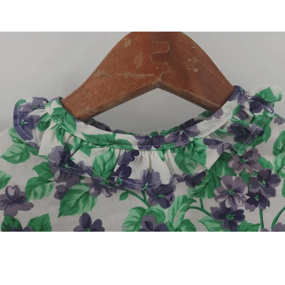 Girls Vintage Floral Dress Size 6 Made In USA A Time To‎ Remember 100% Cotton